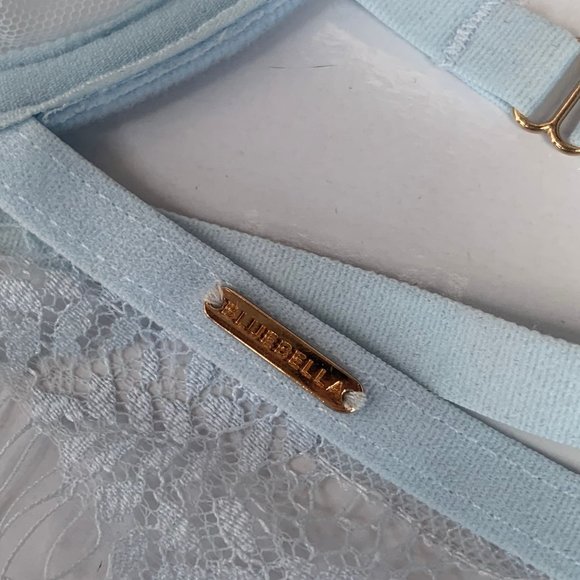 Bluebella Alexandra Bra Longline Blue Mesh Lace Underwired 34C - Picture 4 of 5